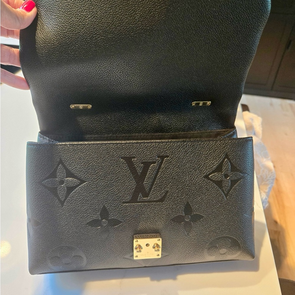 Louis Vuitton Madeleine Black Embossed Leather Top-Handle Satchel-Gold Hardware - Picture 9 of 16